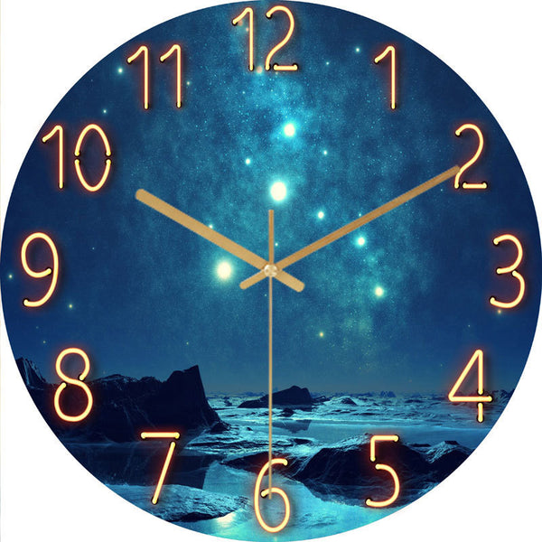 Glass Living Room Wall Clock Quartz Clock Wall Watch