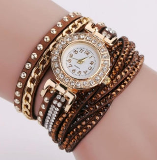 Buy brown Fashion Ladies Twist Braided Quartz Watch