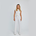 Elegant Tailored Sleeveless Wide-Leg Jumpsuit