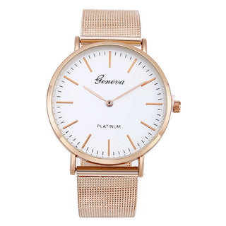 Buy geneva-rose-gold-mesh-belt Fashion Steel Band Mesh Band Quartz Watch