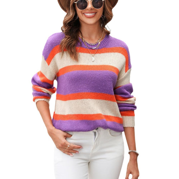 Wide Striped Pullover Base Knitwear Sweater