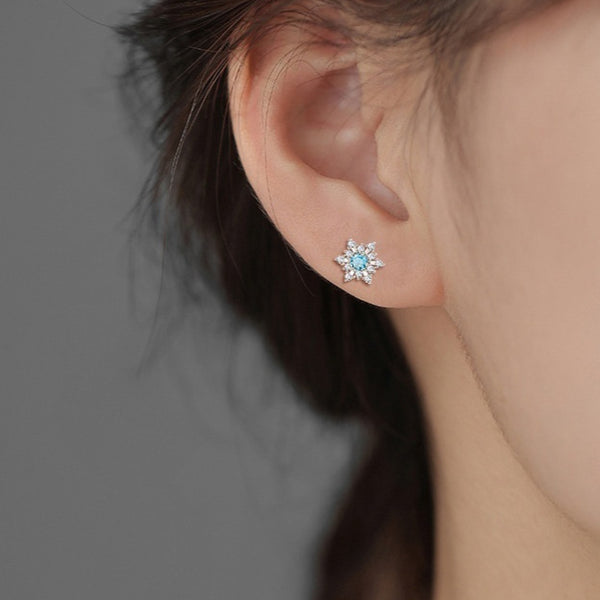 S925 Silver Female Simple Temperamental And Personalized Rhinestone Earrings