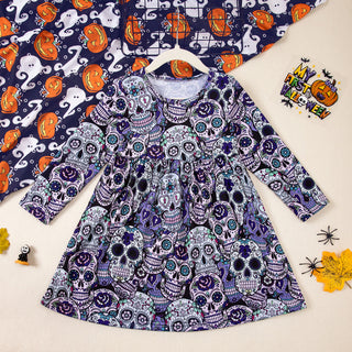 Girls' Halloween Party Clothes Printing