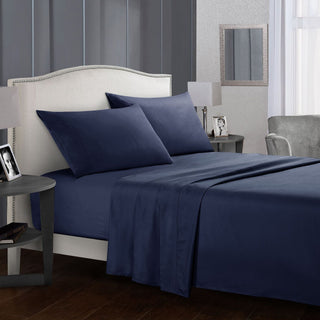 Buy blue Four-piece bed sheet set