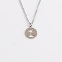 Titanium Steel Hollow Coconut Tree Pendant For Men's