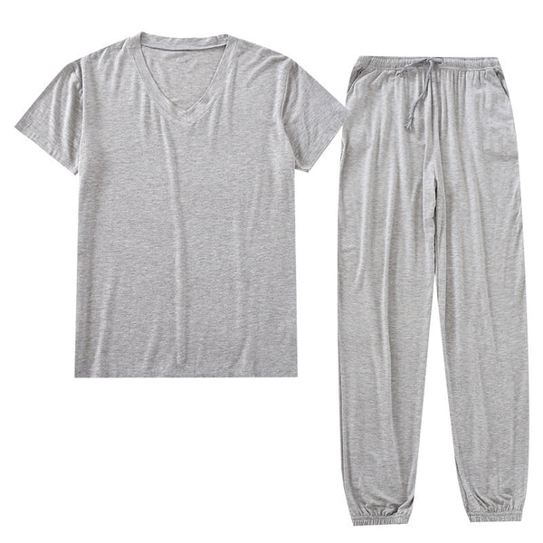 Men's Ice Silk Modal Short Sleeved Pants Set