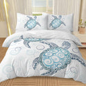 Turtle Bed Sets Ocean 3 Piece Turtle Themed Comforter Cover With 2 Pillowcases