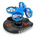 RC Boat Water Land And Air Four-Axis  Hovercraft Three-in-one Multi-function Toy One-button Tumbling Mini Drone