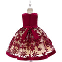 Children's dress girls applique princess dress