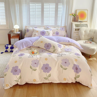 Buy early-summer-purple Cotton Thickened Four-piece Dormitory Bed Sheet And Quilt Cover