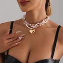 Natural Stone Baroque Pearl Clavicle Chain Love Multi-layer Necklace