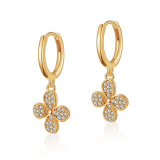 Buy ke1072 Flower Ear Clips Copper Plating 18K Real Gold Inlaid Zircon Fashion