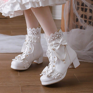 Sweet Bow Beaded Women's Boots