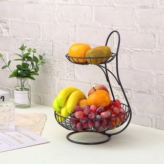 Three-layer Double-layer Fruit Bowl, Living Room Household Light Luxury Fruit Plate