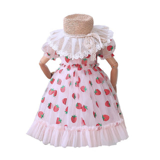 Kids Clothes Girls Summer Dress Children Clothes Puff Sleeve