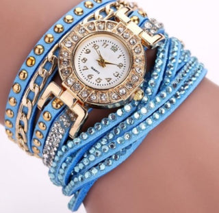 Buy light-blue Fashion Ladies Twist Braided Quartz Watch