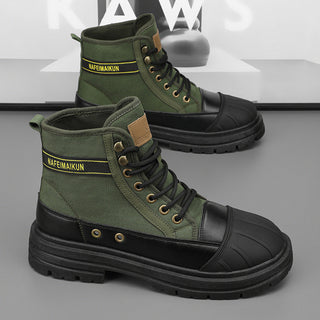 Buy green Men&#39;s New High-top Martin Boots British Style