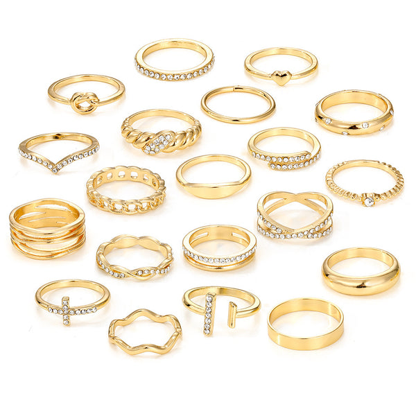 20-piece Heart-shaped Spiral Ring With Diamond And Nodule