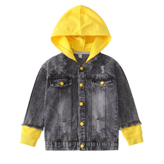 Buy yellow Boy&#39;s Denim Jacket Spring Autumn Hoodie