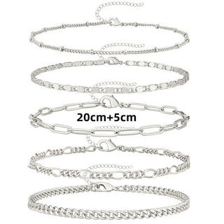 Buy anklet-silver Women&#39;s Fashion Retro Metal All-match Bracelet