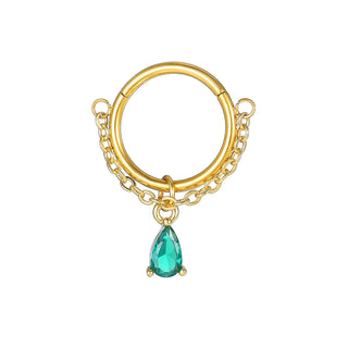 Buy ek00311-gold Fashion Green Water Drop Eardrops Earrings