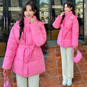 Korean Style Women's Thick Hooded British Style Cotton-padded Coat