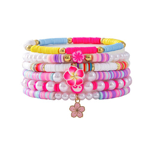 Buy sy0377 Preppy Style Colorful Polymer Clay Flower Shell Bracelet