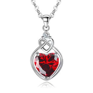 Buy m14-necklace-white-gold-color Heart-shaped Ruby Jewelry Suit