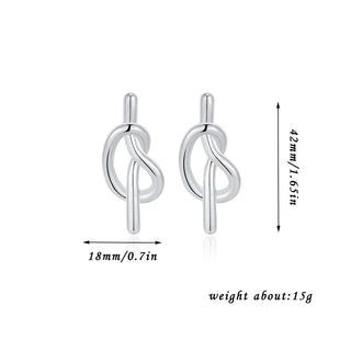 Buy silver European And American Minimal Art Cold Knotted Bends And Hitches Mosquito Coil Ear Studs