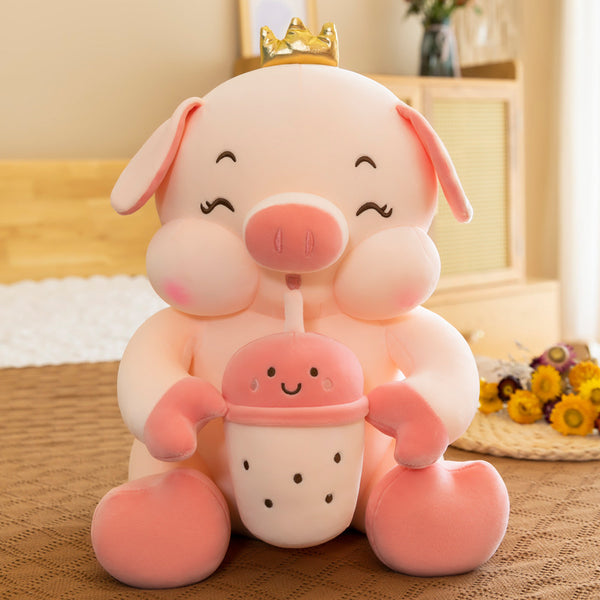 Baby Bottle Pig Doll Plush Toy Big Pillow Rag