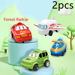 Buy forest-railcar-2pcs Children Puzzle Electric Railroad Speeder DIY Assembly Electric Car Automatic Rail City Scene Construction Education Toy Gift