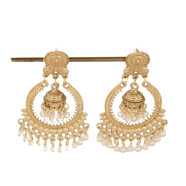 Bohemian Retro Ethnic Style Alloy Little Bell Shape Pendant Tassel Earrings