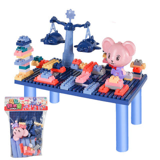 Buy blue Puzzle assembling building block toys