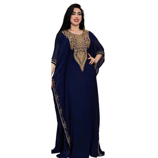 Buy black Women&#39;s Dress Embroidered Lace Muslim Robe