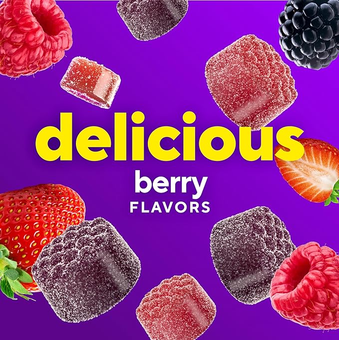 Vitafusion Adult Gummy Vitamins for Men – Berry Flavor, A, C, D, E, B6 & B12, 120 Count