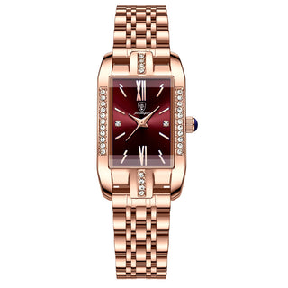 Buy wine-red-side-steel-belt-style Ladies Waterproof Fashion Quartz Watch