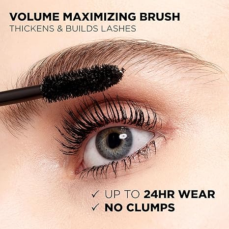 L’Oreal Paris Original Voluminous Mascara, Building Mascara Volume and Length Formula, Washable, Blackest Black, 0.26 Fl Oz., 1 Count