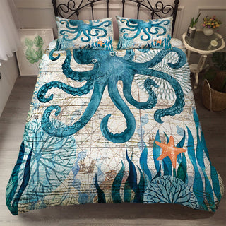 Buy octopus Three piece marine animal bedding set