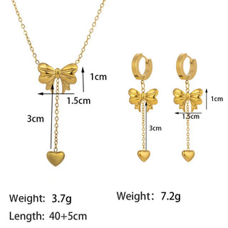 Buy qyh158-qyg53 Stainless Steel Necklace Earrings Women&#39;s Jewelry Suit