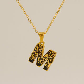 Buy gold-m Letter Necklace Titanium Steel No Fading Women