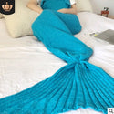 Hot Mermaid Blanket Handmade Knitted Sleeping Wrap TV Sofa Mermaid Tail Blanket Kids AdultBaby Crocheted Bag Bedding Throws Bag