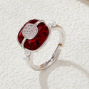 Affordable Luxury Fashion Red Crystal Cube Sugar Open Ring