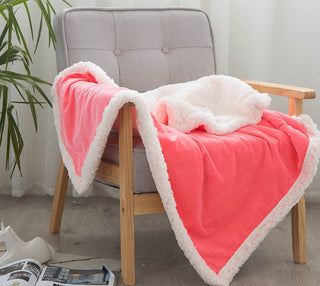 Buy pink Double blankets spring and autumn warm nap blanket