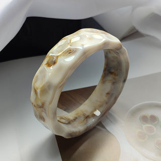 Buy facet-milk-coffee European And American Large Marble Pattern Colorful Exaggerated Acrylic Bracelet