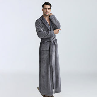 Buy gray Men's Winter Coral Fleece Nightgown