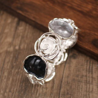 Buy black-white-and-gray-roses Colorful Oil Rose Elastic Bracelet