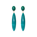 Silver Needle Vintage Emerald Drop-shaped Long Earrings