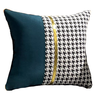 Buy green-square-pillow-b Houndstooth Sofa Cushion Light Luxury Style Four General Purpose