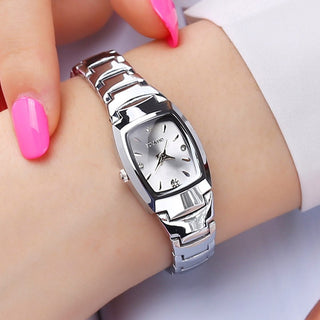 Buy silver Women&#39;s Waterproof Tungsten Steel Quartz Watch