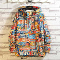 Casual Hip Hop Graffiti Cotton Coat Jacket